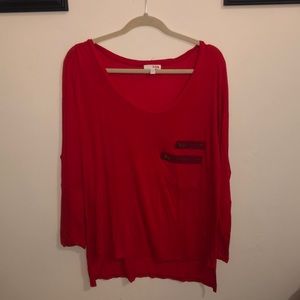 LNA 3/4 sleeve shirt with gold zipper pockets